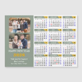 Modern Sage Green 2026 Kalender 2 Foto Magnetisch (Voorkant)