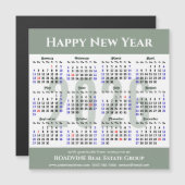 Modern Sage Green 2026 Kalender Zakelijk Magnetisc (Voorkant / Achterkant)