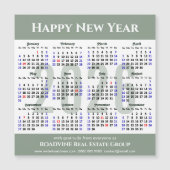 Modern Sage Green 2026 Kalender Zakelijk Magnetisc (Voorkant)