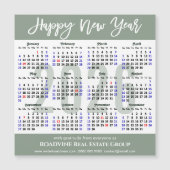 Modern Sage Green 2026 Kalender Zakelijk Magnetisc (Voorkant)