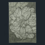 Modern Sage Green Abstract Dahlia Floral Pattern Theedoek<br><div class="desc">Voeg een aanraking van moderne elegantie toe aan uw keuken met deze stijlvolle, groene handdoek met bloemen. Deze stijlvolle, groene keukenhanddoek is voorzien van een verbluffend abstract bloemontwerp dat de schoonheid van de dahlia-bloem in een monochromatische kleurenpalet belicht. Een vette sage green dahlia is het macro-brandpunt van dit maximalistische ontwerp,...</div>