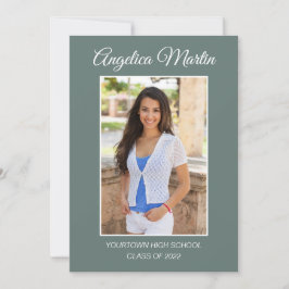 Modern Sage Green Afstuderen 3 Foto Klasse 2022