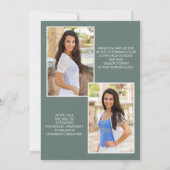 Modern Sage Green Afstuderen 3 Foto Klasse 2022 (Achterkant)