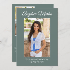 Modern Sage Green Afstuderen 3 Foto Klasse 2022