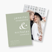 Modern Sage Green Ampersand Foto Save The Date