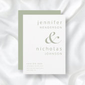 Modern Sage Green Ampersand Typography Wedding Save The Date
