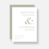 Modern Sage Green Ampersand Typography Wedding Save The Date