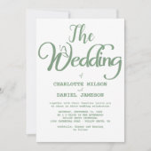 Modern Sage Green and White Simple Wedding Kaart (Voorkant)