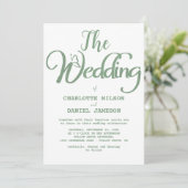 Modern Sage Green and White Simple Wedding Kaart (Staand voorkant)
