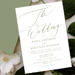 Modern Sage Green and White Simple Wedding Kaart<br><div class="desc">Moderne Sage Green en White Simple Wedding Invitation voor een moderne bruiloft formeel of informeel. Sage en wit met indrukwekkende moderne kalligrafie.</div>