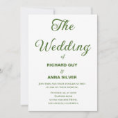 Modern Sage Green and White Simple Wedding Kaart (Voorkant)