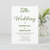 Modern Sage Green and White Simple Wedding Kaart (Staand voorkant)