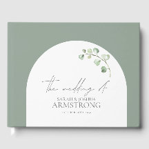 Modern Sage Green Arch Botanical Script Weddenscha