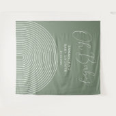 Modern Sage Green Baby Shower Backdrop Wandkleed (Voorkant (horizontaal))