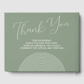 Modern Sage Green Baby Shower geometric Gastenboek (Achterkant)