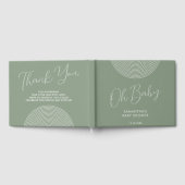 Modern Sage Green Baby Shower geometric Gastenboek (Volledig)