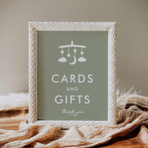 Modern Sage Green Baby shower Kaarten en geschenke Poster