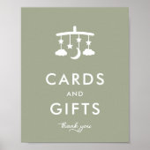 Modern Sage Green Baby shower Kaarten en geschenke Poster (Voorkant)