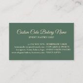 Modern Sage Green Bakery Woman Cake Service Visitekaartje (Achterkant)