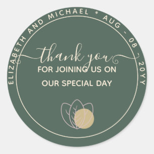Modern Sage Green Bedankt voor je komst Ronde Sticker