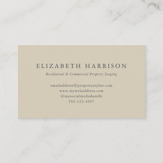 Modern Sage Green Blue Linen Geometric Design Visitekaartje (Achterkant)