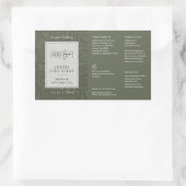 Modern Sage Green Boho Logo 4OZ Cosmetic Bottle Rechthoekige Sticker (Tas)