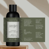 Modern Sage Green Boho Logo 4OZ Cosmetic Bottle Rechthoekige Sticker