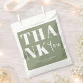 Modern Sage Green Bold Dank u huwelijksfeest Bedankzakje (Geknipt)