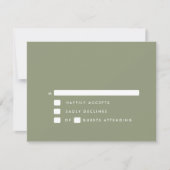 Modern Sage Green Bold Minimalistische Eenvoudige  RSVP Kaartje (Voorkant)