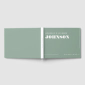Modern Sage Green Bold Typography Minimal Wedding Gastenboek (Volledig)