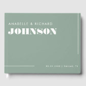 Modern Sage Green Bold Typography Minimal Wedding Gastenboek (Voorkant)