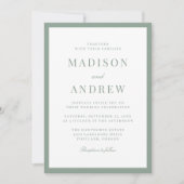 Modern Sage Green Border Wedding Kaart (Voorkant)