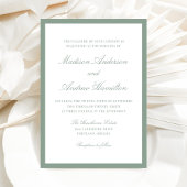 Modern Sage Green Border Wedding Kaart