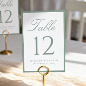 Modern Sage Green Border Wedding Kaart