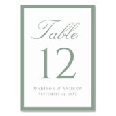 Modern Sage Green Border Wedding Kaart (Achterkant)