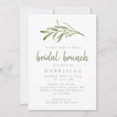 Modern Sage Green Botanical Bridal Brunch Kaart (Voorkant)