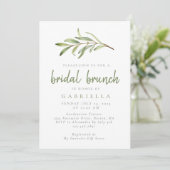 Modern Sage Green Botanical Bridal Brunch Kaart (Staand voorkant)