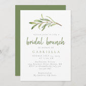 Modern Sage Green Botanical Bridal Brunch Kaart (Voorkant / Achterkant)