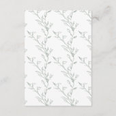 Modern Sage Green Botanical Leaves Wedding Details Informatiekaartje (Achterkant)