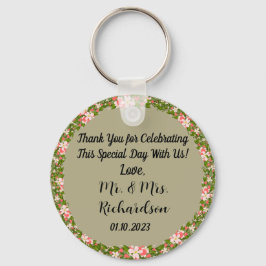 Modern Sage Green Botanical Wedding Favor Sleutelhanger