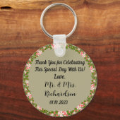 Modern Sage Green Botanical Wedding Favor Sleutelhanger (Voorkant)