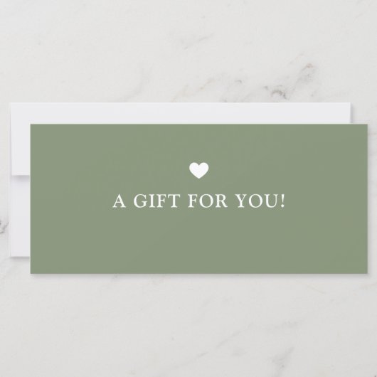 Modern Sage Green Business Logo Gift Certificate (Achterkant)