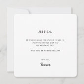 Modern Sage Green Calligraphy Bridesmaid Voorstel Kaart (Achterkant)