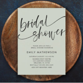 Modern Sage Green Calligraphy Vrijgezellenfeest Kaart