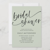 Modern Sage Green Calligraphy Vrijgezellenfeest Kaart (Voorkant)