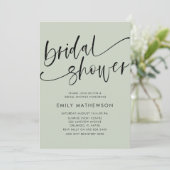 Modern Sage Green Calligraphy Vrijgezellenfeest Kaart (Staand voorkant)