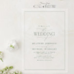 Modern Sage Green Calligraphy Wedding Acryl Uitnodigingen<br><div class="desc">Deze prachtige huwelijksuitnodiging omvat de delicate balans van traditie en moderniteit, perfect voor het paar dat de schoonheid van eenvoud koestert met een elegante touch. In een zacht salie groene tint roept de vloeiende kalligrafie een gevoel van tijdloze romance op, terwijl de strakke lijnen en het verfijnde ontwerp een blijvende...</div>