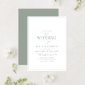 Modern Sage Green Calligraphy Wedding Kaart