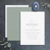 Modern Sage Green Calligraphy Wedding Kaart