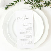 Modern Sage Green Calligraphy Wedding Menu